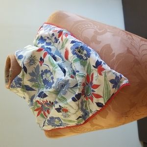 Blue and red flower bandana